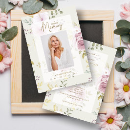 Invitación Tonos rosados Foto tradicional florística botánica