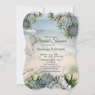 Invitación Tonos suculentos de azules pálidos para una ducha