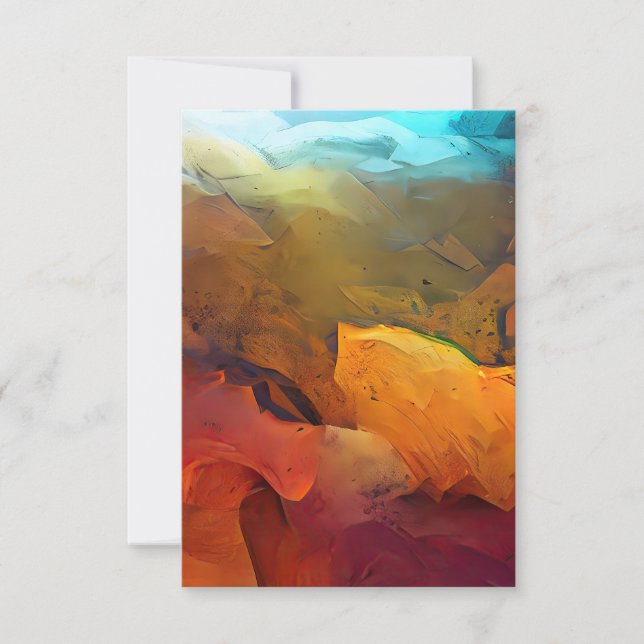 Invitación Tonos Terrosos Abstractos al Cielo (Anverso)