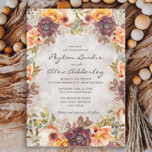 Tonos Terrosos Románticos Otoño Floral Boda I