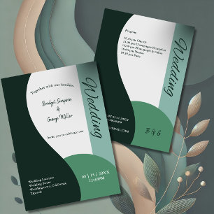 Invitación tonos verdes de salvia simple boda de moda boho
