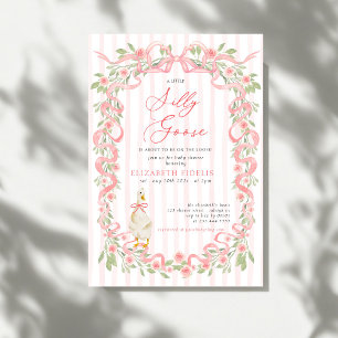 Invitación Tonta Gansa Arco Rosa Rosas Flores Baby Shower