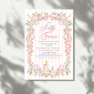 Invitación Tonta Gansa Arco Rosa Rosas Flores Baby Shower