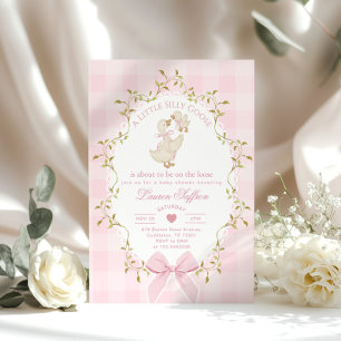 Invitación Tonta Gansa Fantasía Rosa Cumpleaños de Bebé