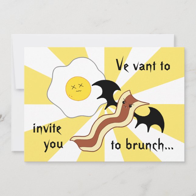 Invitación Tonto brunch de tocino de vampiro y huevo muerto (Anverso)