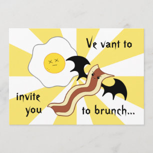 Invitación Tonto brunch de tocino de vampiro y huevo muerto