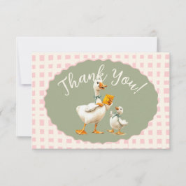 Invitación Tonto de Gingham Nota de Agradecimiento