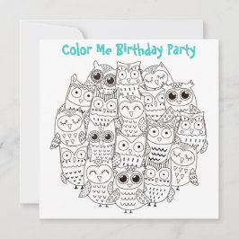 Invitación *~* TONTO SILLY OWLS Personalizable COLOR ME Cumpl