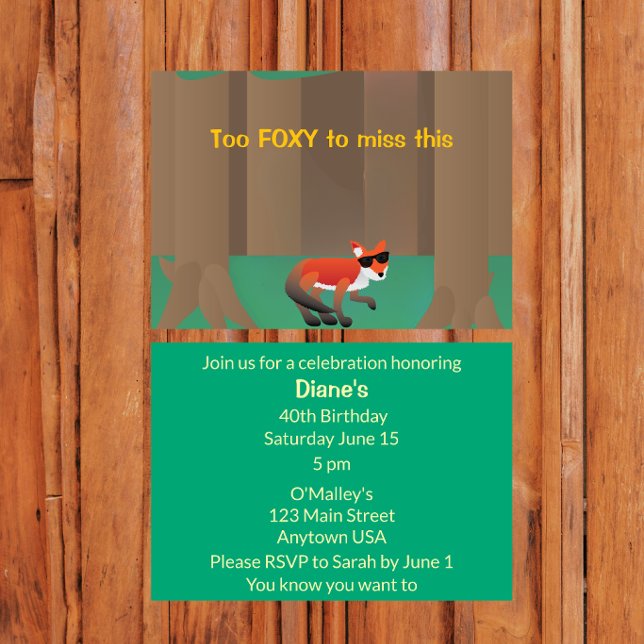 Invitación “Too Foxy for This” Sassy Party (Subido por el creador)