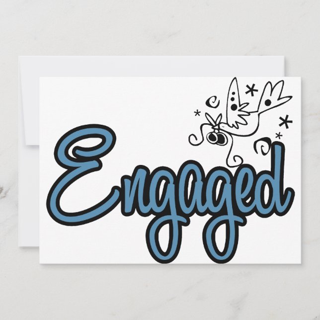 Invitación ToonDoveEngagedBlue (Anverso)