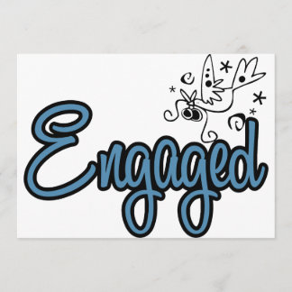 Invitación ToonDoveEngagedBlue