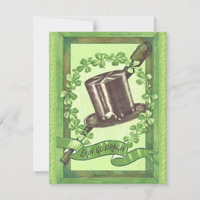 Invitación Top Hat St. Patrick's Day Party Invitations! (Anverso)