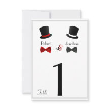 Top Hats and Bow Ties Gay Boda Número de tabla