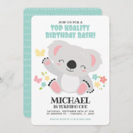 Invitación Top Koality Baby Koala Birthday