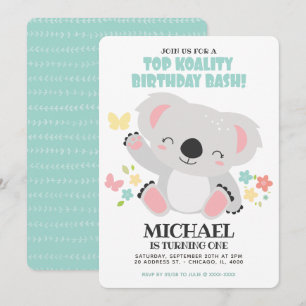 Invitación Top Koality Baby Koala Birthday