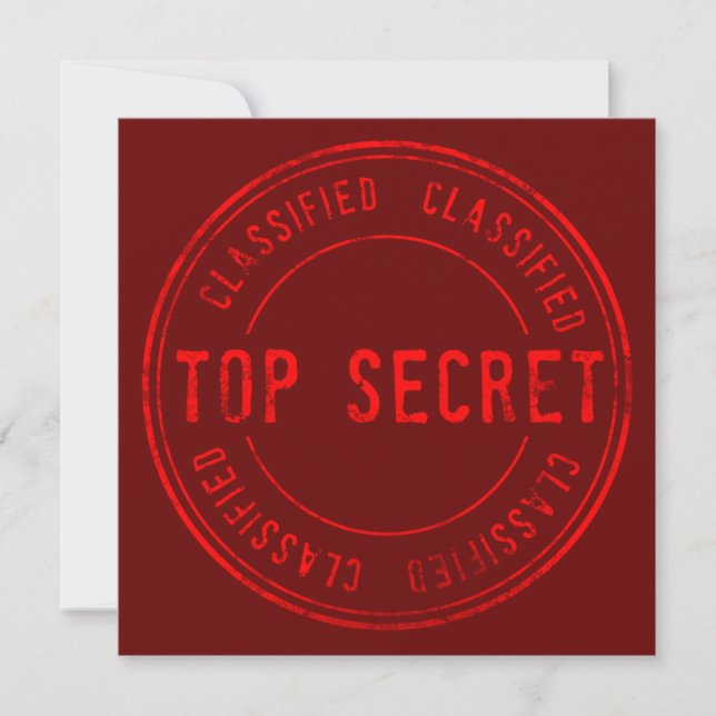 Invitación Top Secret de la fiesta de cumpleaños de sorpresa  (Anverso)
