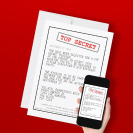 Invitación Top Secret Special Agent Spy Surprise Fiesta