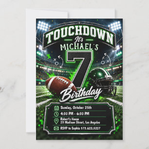 Invitación Toque de touchdown Fútbol Americano - Fútbol 7º cu