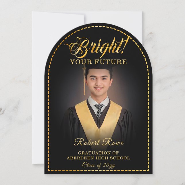 Invitación Toque dorado Ilumina tu futuro. (Anverso)