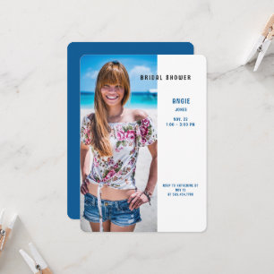 Invitación Toques de la ducha azul de la foto de verano