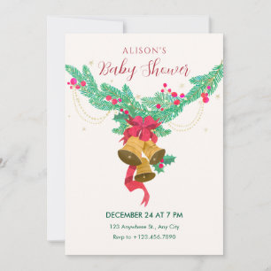 Invitación Torbellino acuarela navidades ducha bebé