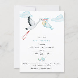 Invitación Tormenta | Watercolor Baby Boy Shower