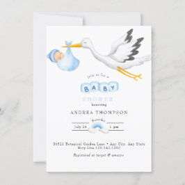 Invitación Tormenta | Watercolor Baby Boy Shower