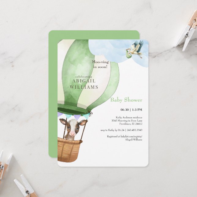 Invitación Tormenta y vigilia en Baby Shower pronto (Anverso/Reverso In Situ)