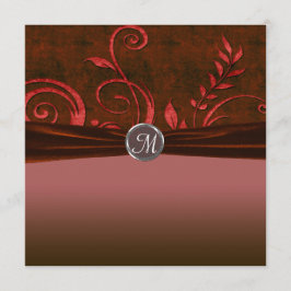 Invitación Tornado de boda de terciopelo rojo y rubí