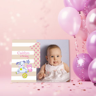 Invitación Torneado de un cumpleaños lindo rosado de la foto