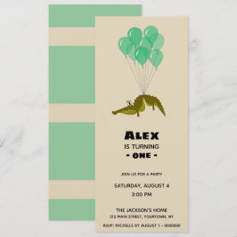 Invitación Torneado de una fiesta de cumpleaños del cocodrilo