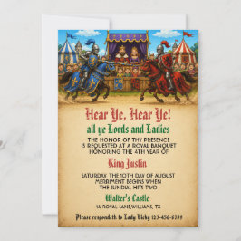 Invitación Torneo de Caballeros de Cumpleaños Real Medieval