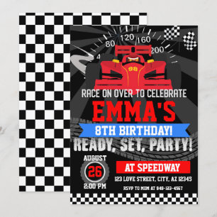 Invitación Torneo de carreras de autos Boys Red Race