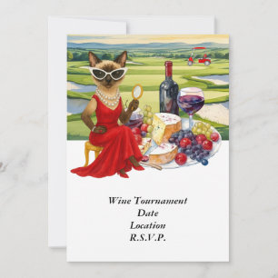 Invitación Torneo de degustación de vinos de golf con vino en