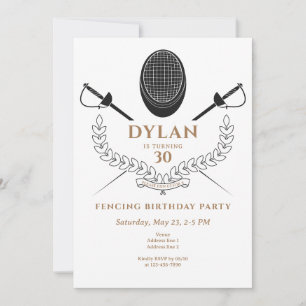 Invitación Torneo de Esgrima Cumpleaños Fiesta de Florete Esp