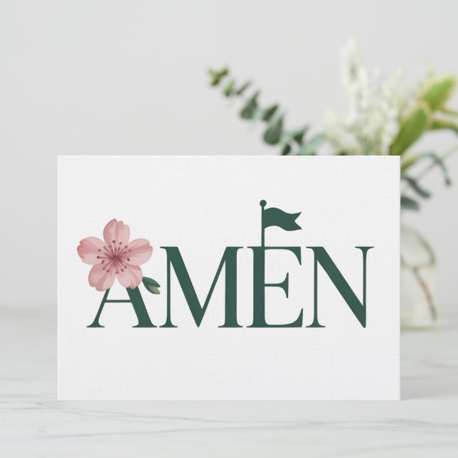 Invitación Torneo de Golf Amen Pink Fiesta de Cumpleaños Chic (Anverso de pie)