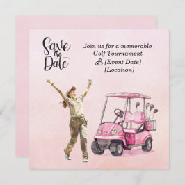 Invitación Torneo de Golf Mujer con temática rosa
