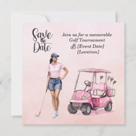 Invitación Torneo de Golf Mujer con temática rosa