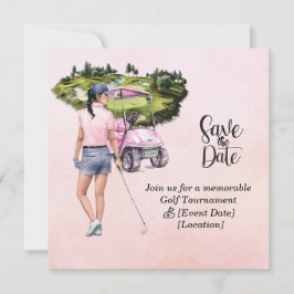 Invitación Torneo de Golf Mujer con temática rosa