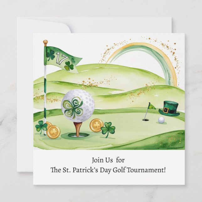 Invitación Torneo de golf St. Patrick's Day (Anverso)