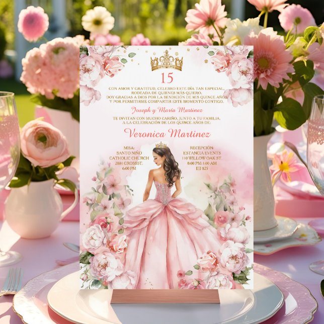 Invitación Torneo de Oro 15 Años para Princesa Rosa de Rubor (Subido por el creador)