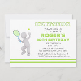 Invitación Torneo de tenis Jugador de tenis Racket Personaliz