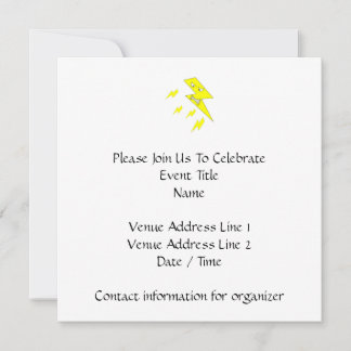 Invitación Tornillo de luces enojado. Amarillo en blanco.