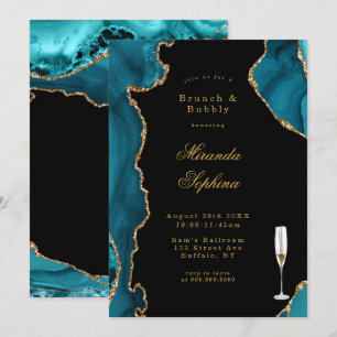 Invitación Tornillo de piedra de la Agata verde azulada y de