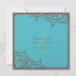 Invitación Tornillos rústicos PixDezines/faux plata