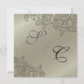 Invitación Tornillos rústicos PixDezines/faux plata