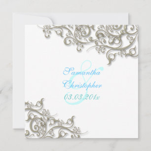 Invitación Tornillos rústicos PixDezines/faux plata