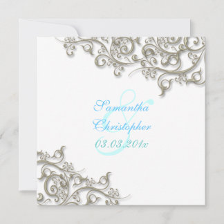 Invitación Tornillos rústicos PixDezines/faux plata
