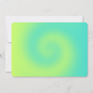 Invitación Torno de degradado turquesa amarillo en blanco