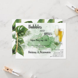 Invitación Torno de Palm Bubble & Brews Parejas Ducha Invitac